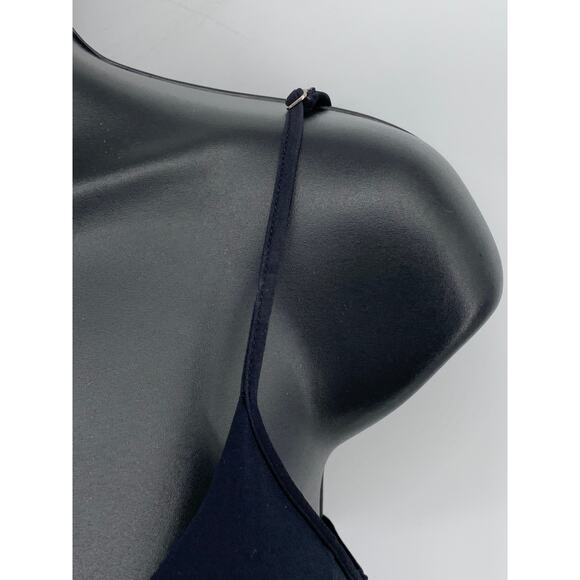 PAIN DE SUCRE Women's Black V-Neck Spaghetti Strap Padded Bikini Top SZ 34B - Picture 6 of 9